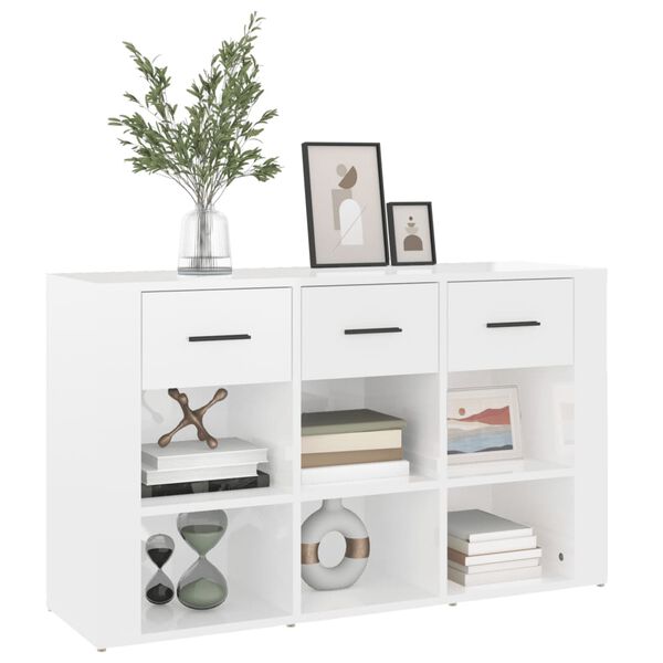 vidaXL Sideboard High gloss white Engineered wood Medium Sideboard