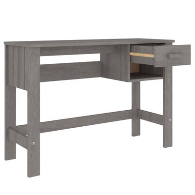 vidaXL Desk HAMAR Light Gray 43.3"x15.7"x29.5" Solid Wood Pine
