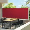 vidaXL Side Awning Red Polyester with PU coating, Powder-Coated Steel