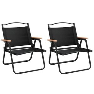 vidaXL Camping Chair Set of 2 Black