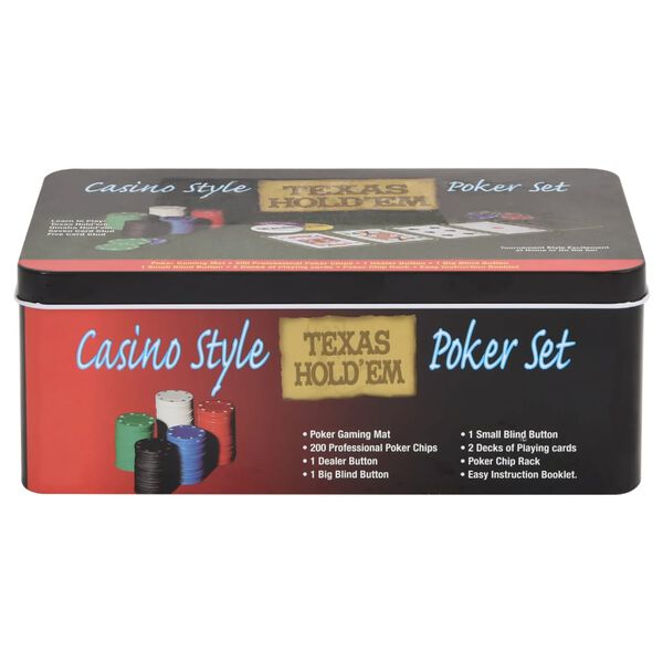 vidaXL Poker Chip Set 200 pcs 0.01 lb