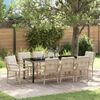 vidaXL Garden Dining Set with Cushion 9 pcs Beige Poly Rattan