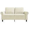 vidaXL 2-seater Sofa Cream Velvet (100% polyester), metal, textilene