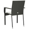 vidaXL Garden Chair Set of 2 Black Poly Rattan, Powder-Coated Steel