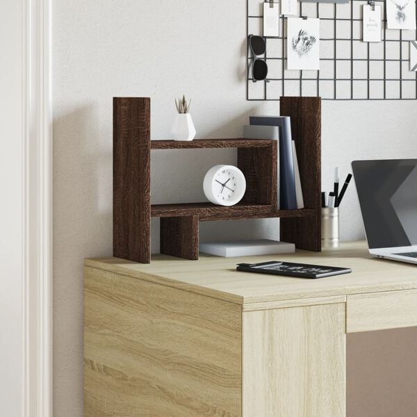 vidaXL Desk Organiser Brown Oak 15.2x6.7x15.4" Engineered wood