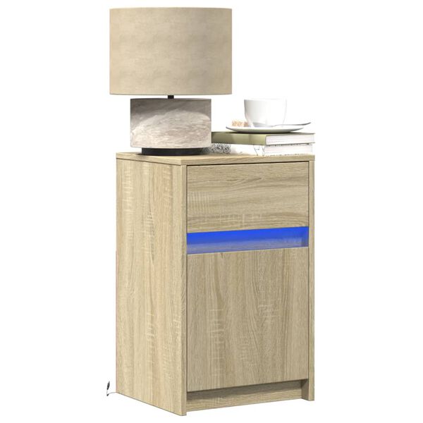 vidaXL Bedside Cabinet Set of 2 Sonoma Oak Engineered Wood Standard