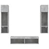 vidaXL 6 Piece TV Wall Units with LED Concrete Gray Engineered Wood