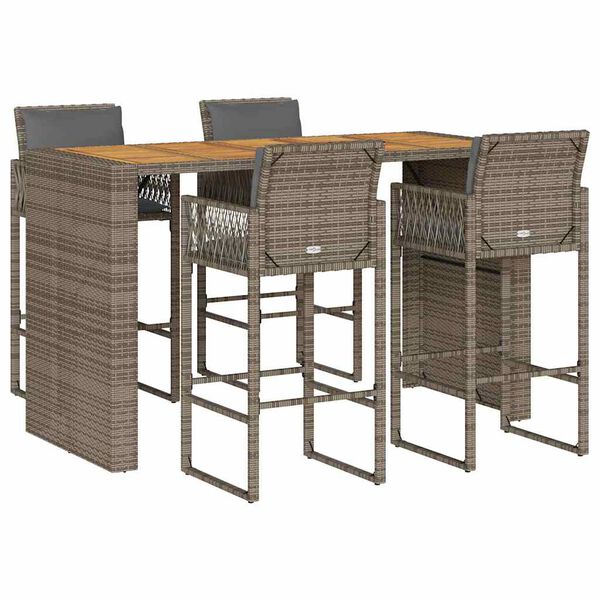 vidaXL Garden Bar Set Grey