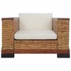 vidaXL Sofa Set Brown Natural rattan Large Removable Covers Sofa Set