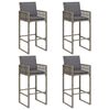 vidaXL Garden Bar Set Grey PE Rattan, Powder-Coated Steel, Solid Acacia Wood