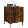 vidaXL Bedside Cabinet Set of 2 Smoked oak Engineered wood, Iron Storage