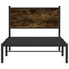 vidaXL Bed Frame Smoked Oak Steel, Engineered Wood 39.4x78.7 in