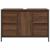 vidaXL Basin Cabinet Brown oak Engineered wood, steel 35.4x13.6x23.6 in