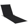 vidaXL Sun Lounger Black Solid Acacia Wood 78.7 x 24.0 x 11.8 in
