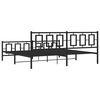 vidaXL Bed Frame Black Powder-coated steel 76x80 in Bed Frame