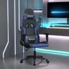 vidaXL Gaming Chair Black and Blue Faux Leather, Metal, Plywood, Foam