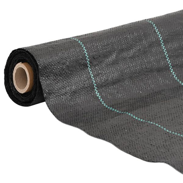 vidaXL Weed Membrane Black Polypropylene 1 x 164 ft roll Durable