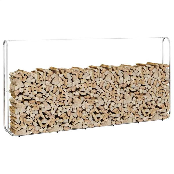 vidaXL Firewood Rack 118.1x9.8x59.1" Galvanised steel