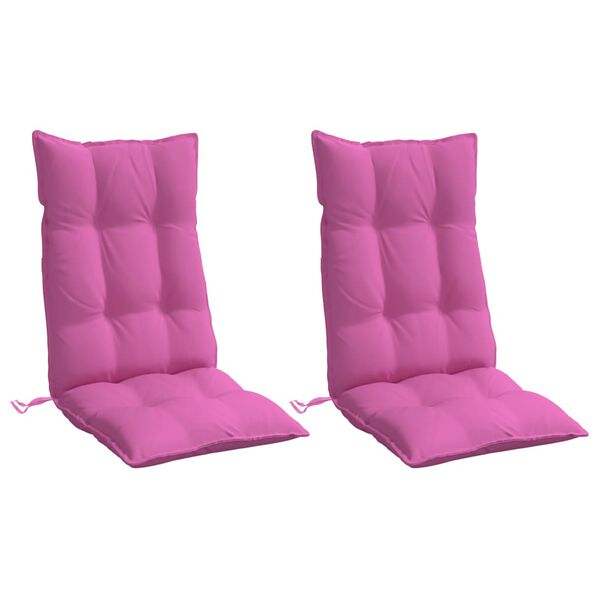 vidaXL Highback Chair Cushion Set of 2 Pink Oxford fabric (100% polyester)
