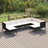 vidaXL Garden Lounge Set Black, Cream White