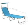vidaXL Sun Lounger Blue Aluminum frame, 600D polyester fabric Standard