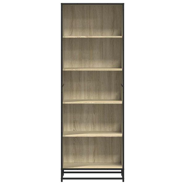 vidaXL Bookcase Sonoma Oak Engineered wood, metal Tall Bookcase