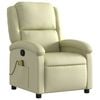 vidaXL Massage Recliner Chair Cream Real leather, metal, plywood Standard