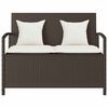 vidaXL Patio Storage Bench with Cushion Brown Poly Rattan