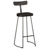 vidaXL Bar Stool Set of 2 Black Solid mango wood, iron Medium Footrest