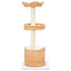 vidaXL Cat Tree Natural Willow, Soft Plush, Sisal Rope Removable Covers