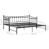 vidaXL Sofa Bed Frame Black Powder-coated metal 35.4x78.7 in