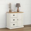 vidaXL Sideboard White Solid pine wood, engineered wood, metal Compact