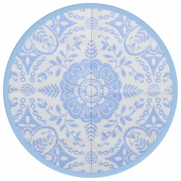 vidaXL Outdoor Carpet Baby Blue Polypropylene (PP) &Oslash;63.0 in Reversible