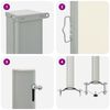 vidaXL Side Awning Cream screen, Grey stand
