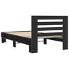 vidaXL Bed Frame Black Engineered wood, metal Single Simple Bed Frame