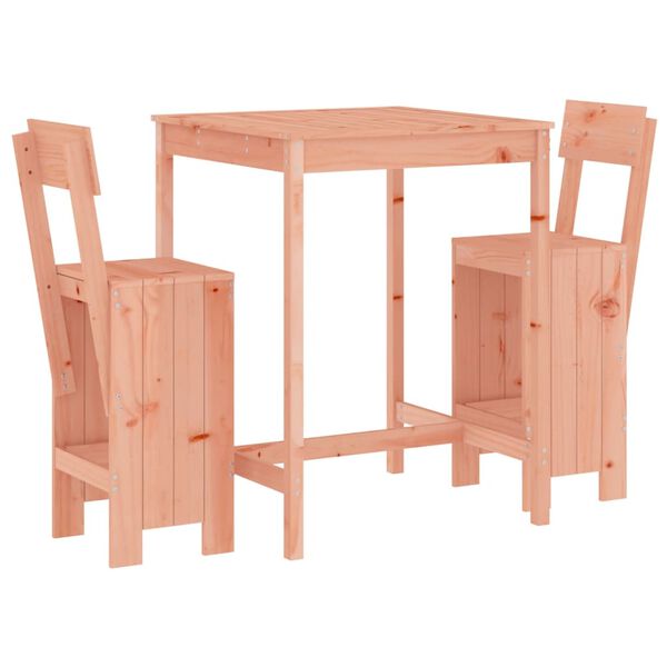 vidaXL Garden Bar Set Natural wood Solid Douglas wood Medium Footrest