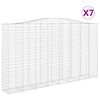 vidaXL Gabion Basket Set of 7 Silver Galvanized Iron Large Durable