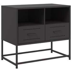 vidaXL TV Cabinet Black Steel 26.8 x 15.4 x 23.8 in Steel TV Cabinet