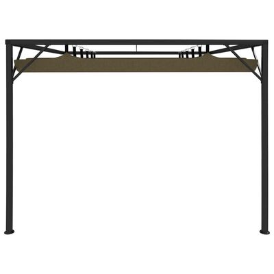 vidaXL Garden Wall Gazebo with Retractable Roof 118.1"x118.1" Taupe 180 g/m?