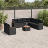 vidaXL Garden Sofa Set Black
