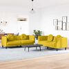 vidaXL Sofa Set Yellow Velvet (100% polyester), plywood, solid wood Medium