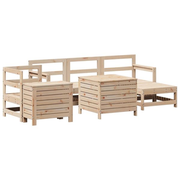vidaXL Garden Sofa Set Natural Wood Solid Pine Wood Large Modular