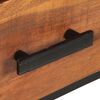 vidaXL TV Cabinet Honey Brown, Black Solid Acacia Wood, Powder-Coated Iron