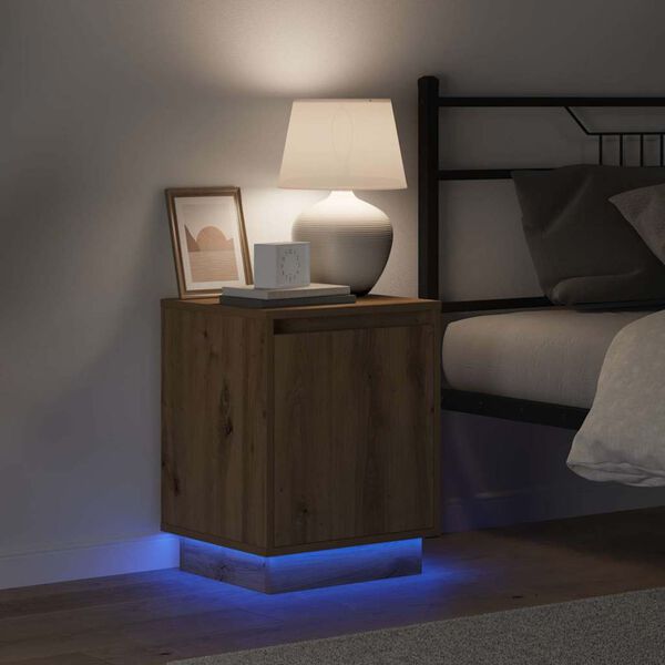 vidaXL Bedside Cabinet Artisan Oak 15.35 x 13.58 x 19.69 in