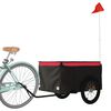 vidaXL Bike Trailer Black and Red 99.2 lb Iron