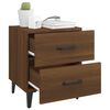vidaXL Bedside Cabinet Set of 2 Brown Oak Engineered wood, Metal Compact