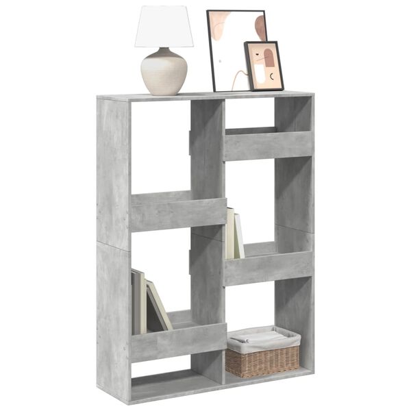 vidaXL Bookcase Concrete Grey Engineered Wood Medium Bookcase