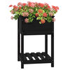 vidaXL Planter Black Solid Pine Wood 21.3 x 21.3 x 31.9 in Planter