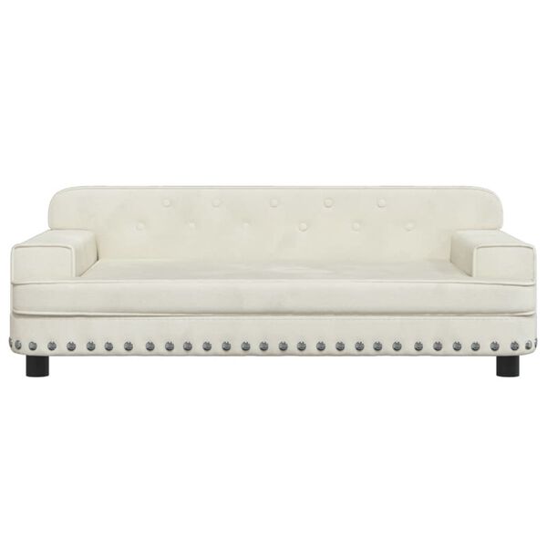 vidaXL Kids Sofa Cream Velvet, solid pine wood, foam Mini Durable