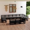 vidaXL Garden Lounge Set Black Solid Pinewood 13 Piece Set Modular